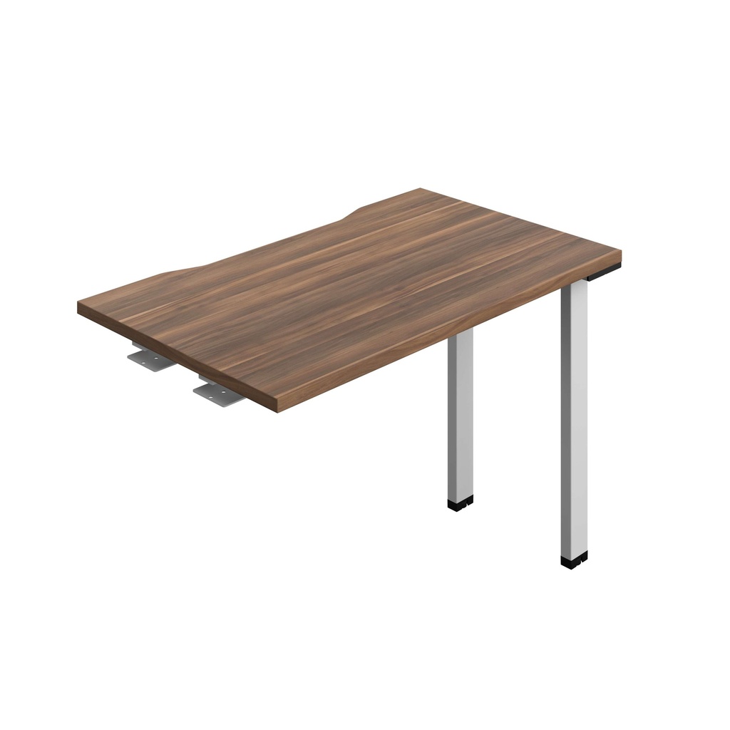 Synergy Bench Extension With Cut Out: 1 Person (Fsc) | 1000 X 600 | Dark Walnut/Silver