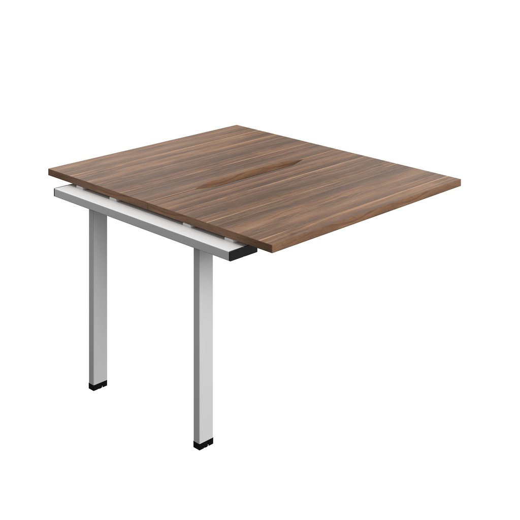 Synergy Bench Extension With Cut Out: 2 Person (Fsc) | 1000 X 600 | Dark Walnut/Silver