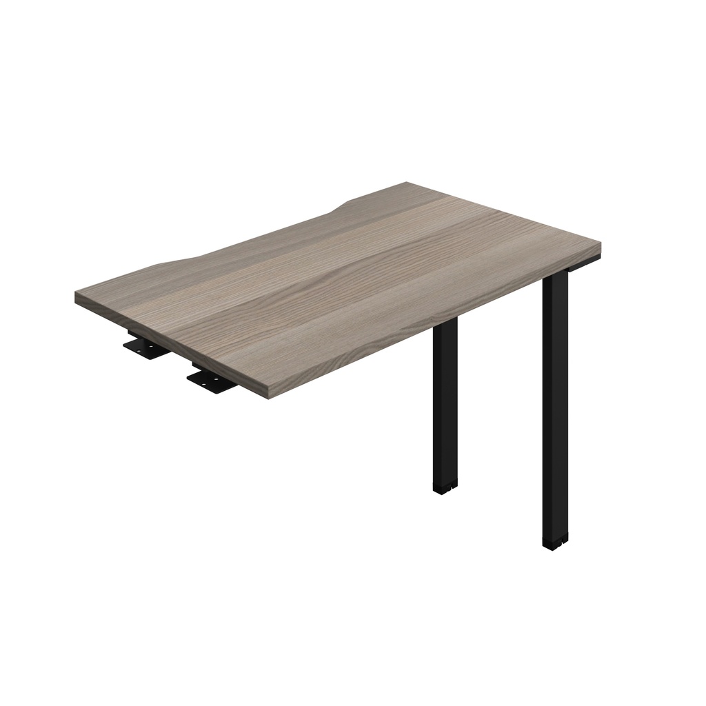 Synergy Bench Extension With Cut Out: 1 Person (Fsc) | 1000 X 600 | Grey Oak/Black