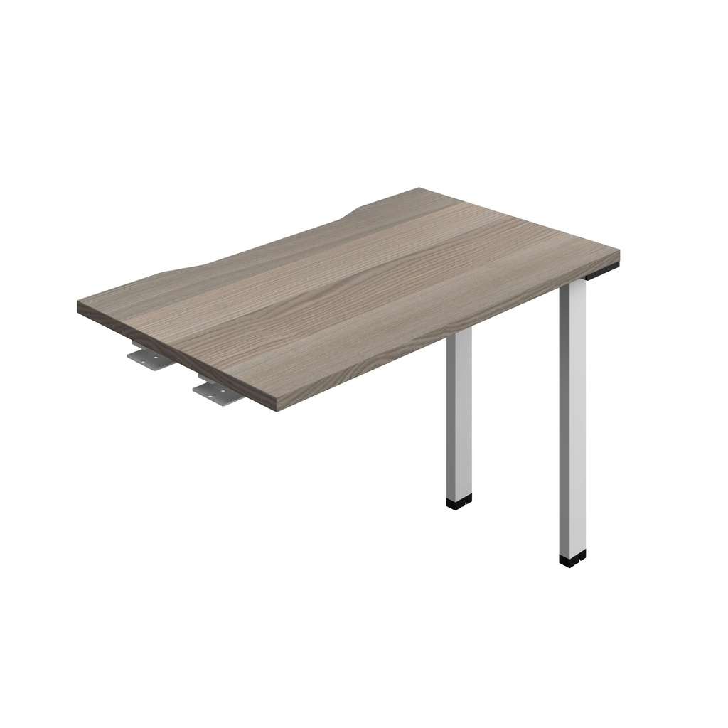 Synergy Bench Extension With Cut Out: 1 Person (Fsc) | 1000 X 600 | Grey Oak/Silver