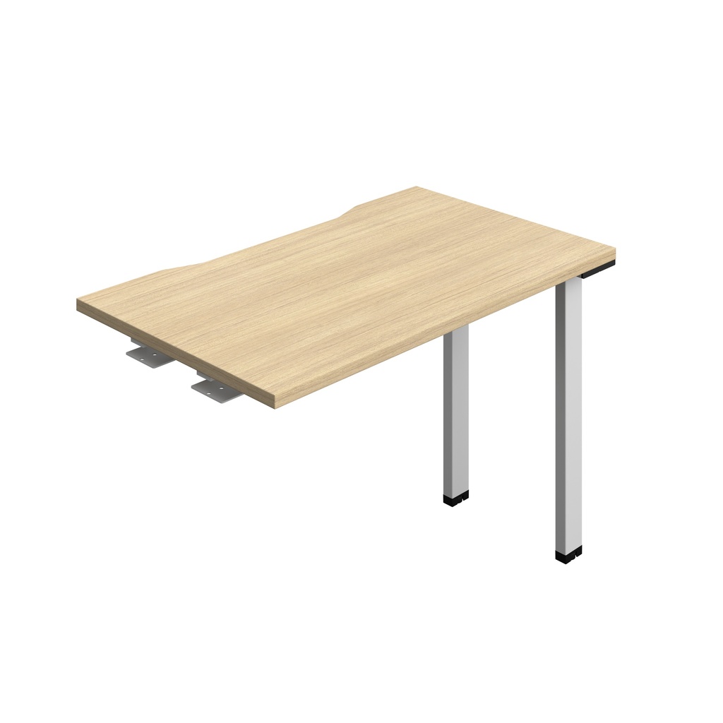 Synergy Bench Extension With Cut Out: 1 Person (Fsc) | 1000 X 600 | Nova Oak/Silver