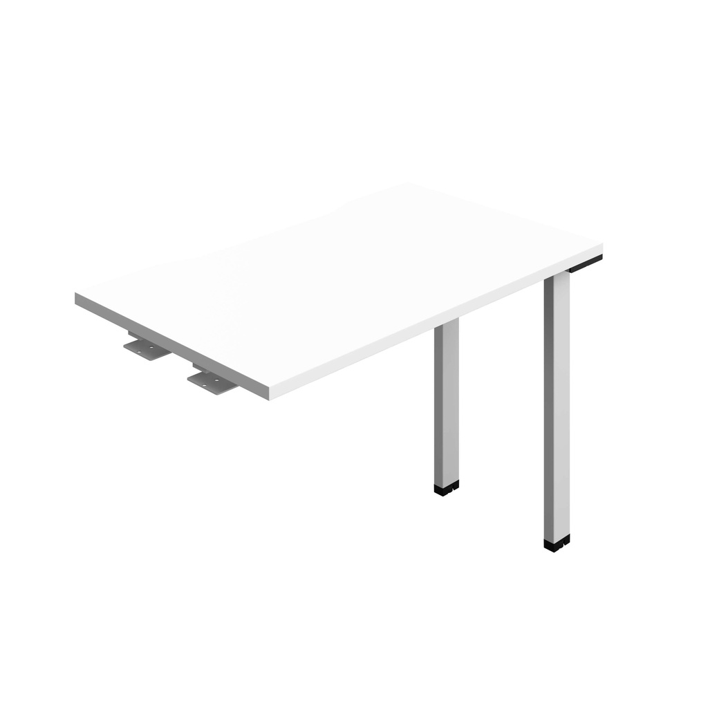 Synergy Bench Extension With Cut Out: 1 Person (Fsc) | 1000 X 600 | White/Silver