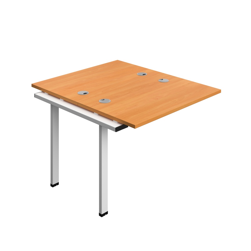Synergy Bench Extension With Cable Ports: 2 Person (Fsc) | 1000 X 600 | Beech/White