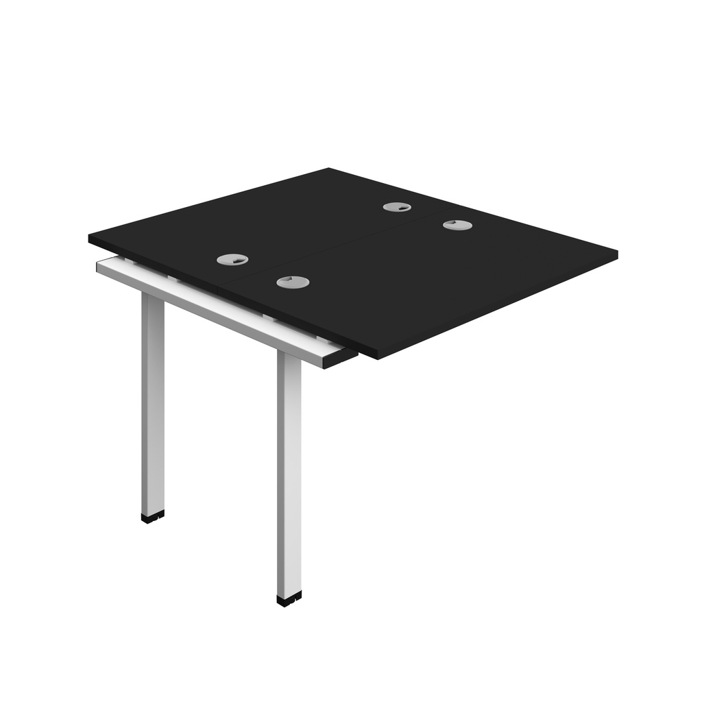 Synergy Bench Extension With Cable Ports: 2 Person (Fsc) | 1000 X 600 | Black/White