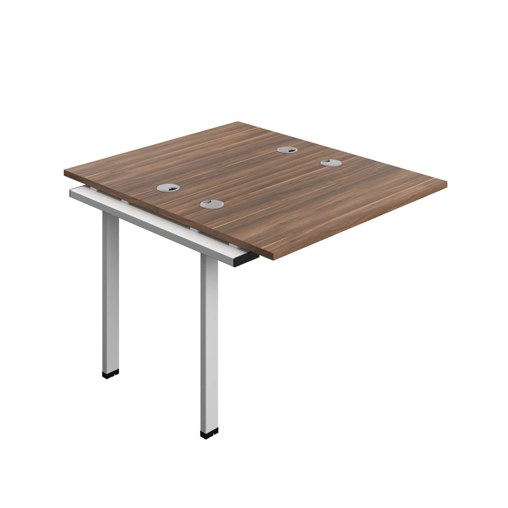 Synergy Bench Extension With Cable Ports: 2 Person (Fsc) | 1000 X 600 | Dark Walnut/Silver