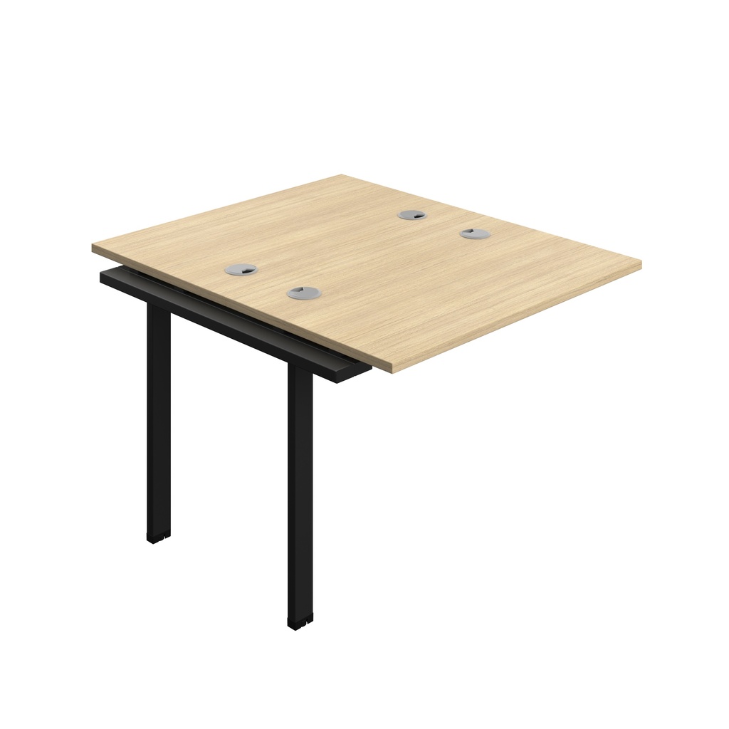 Synergy Bench Extension With Cable Ports: 2 Person (Fsc) | 1000 X 600 | Nova Oak/Black