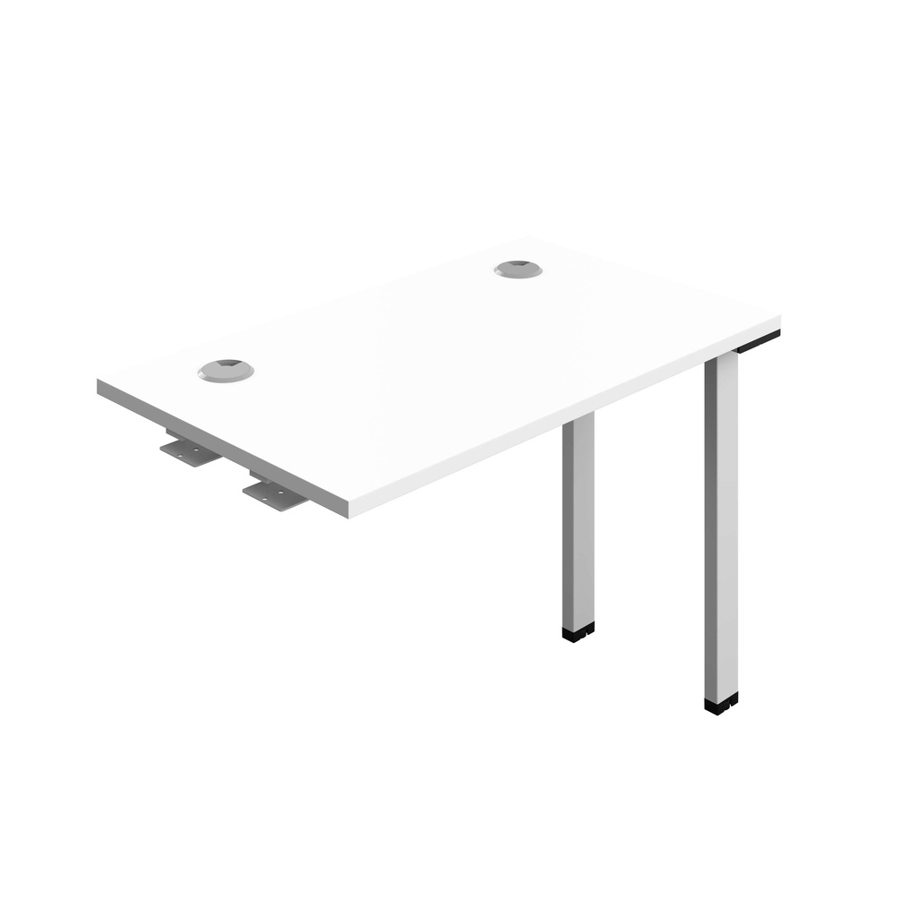 Synergy Bench Extension With Cable Ports: 1 Person (Fsc) | 1000 X 600 | White/Silver