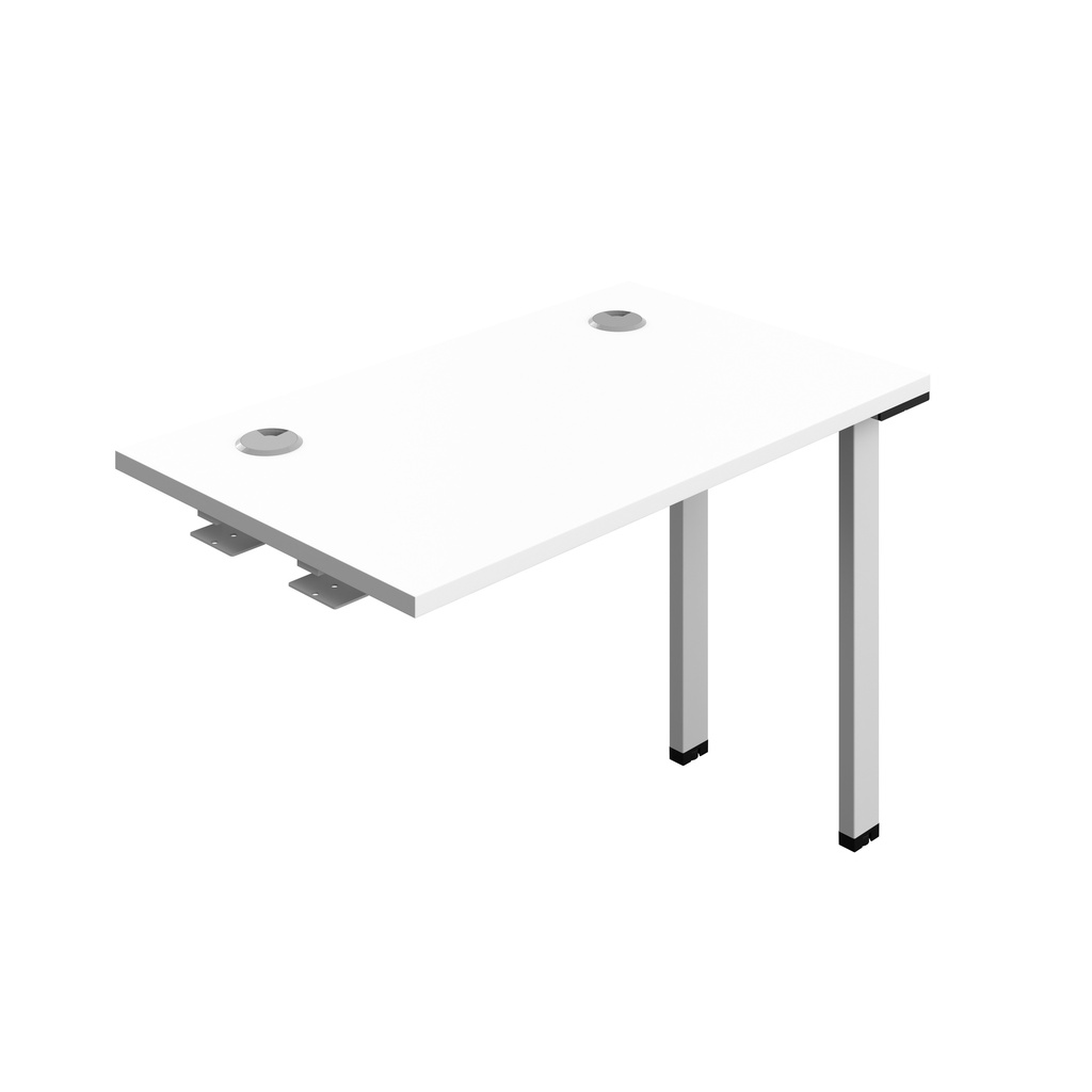 Synergy Bench Extension With Cable Ports: 1 Person (Fsc) | 1000 X 600 | White/Silver