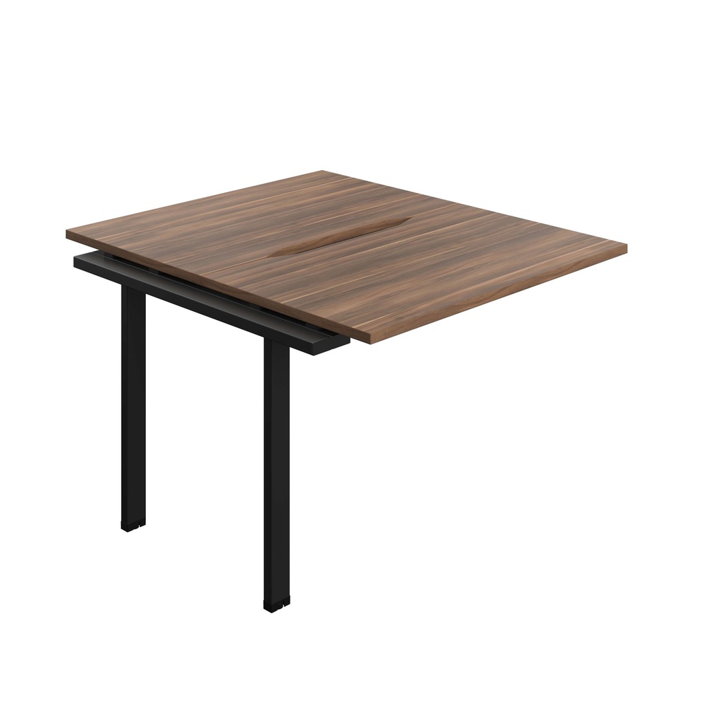 Synergy Bench Extension With Cut Out: 2 Person (Fsc) | 1000 X 700 | Dark Walnut/Black