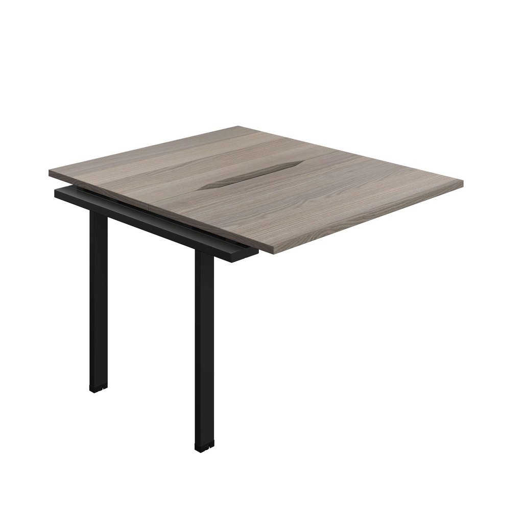 Synergy Bench Extension With Cut Out: 2 Person (Fsc) | 1000 X 700 | Grey Oak/Black