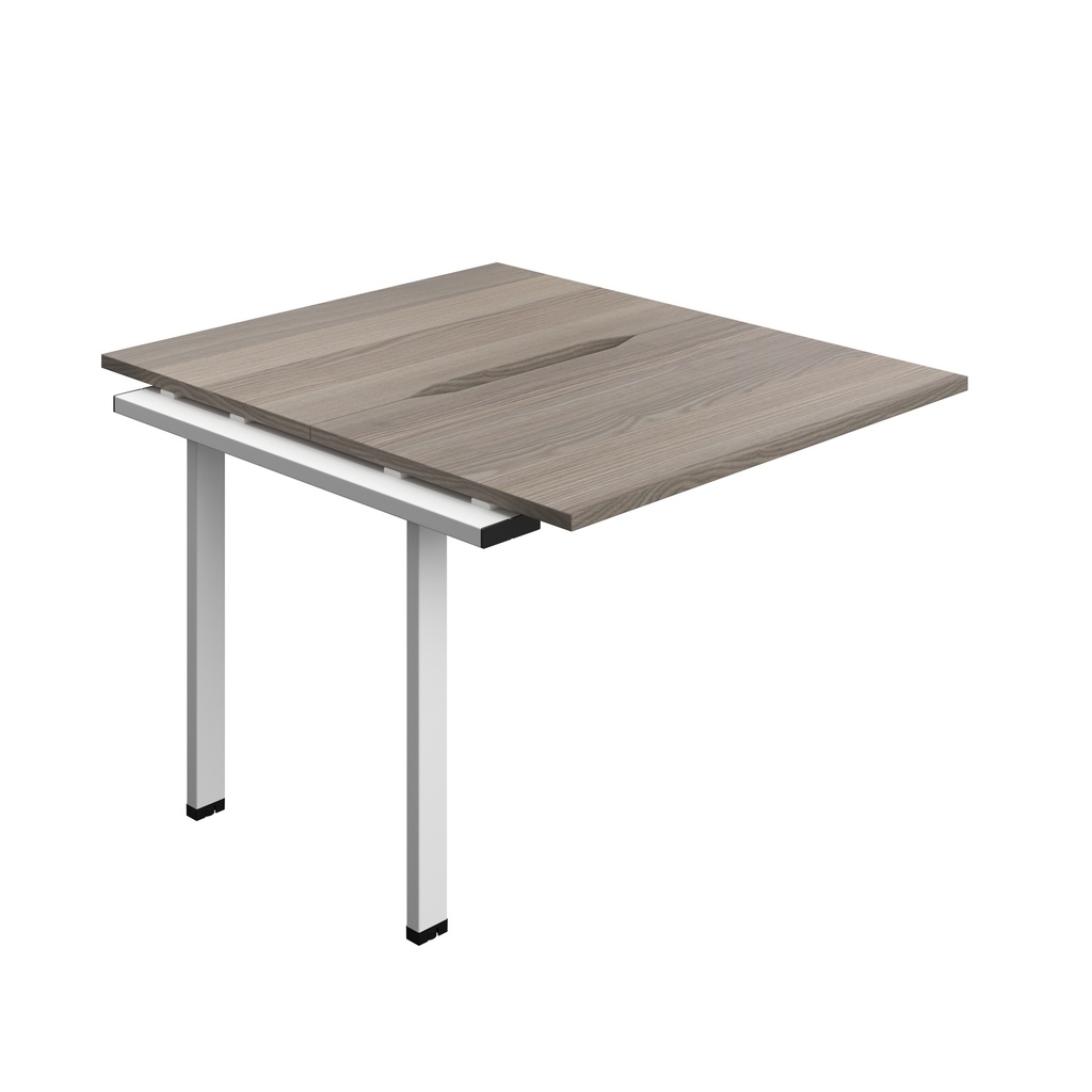 Synergy Bench Extension With Cut Out: 2 Person (Fsc) | 1000 X 700 | Grey Oak/White