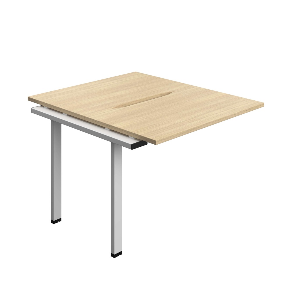 Synergy Bench Extension With Cut Out: 2 Person (Fsc) | 1000 X 700 | Nova Oak/Silver