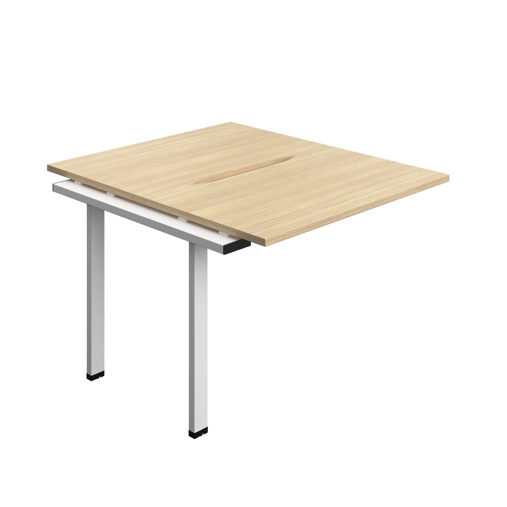 Synergy Bench Extension With Cut Out: 2 Person (Fsc) | 1000 X 700 | Nova Oak/White