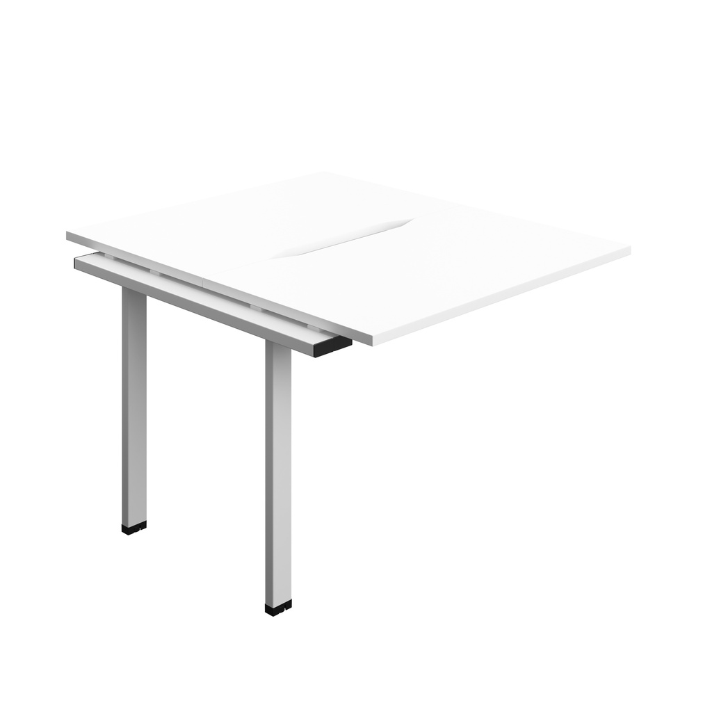 Synergy Bench Extension With Cut Out: 2 Person (Fsc) | 1000 X 700 | White/Silver