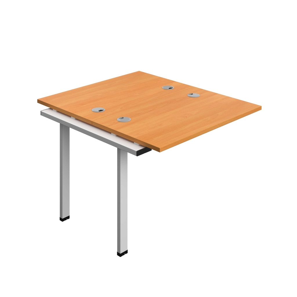 Synergy Bench Extension With Cable Ports: 2 Person (Fsc) | 1000 X 700 | Beech/Silver