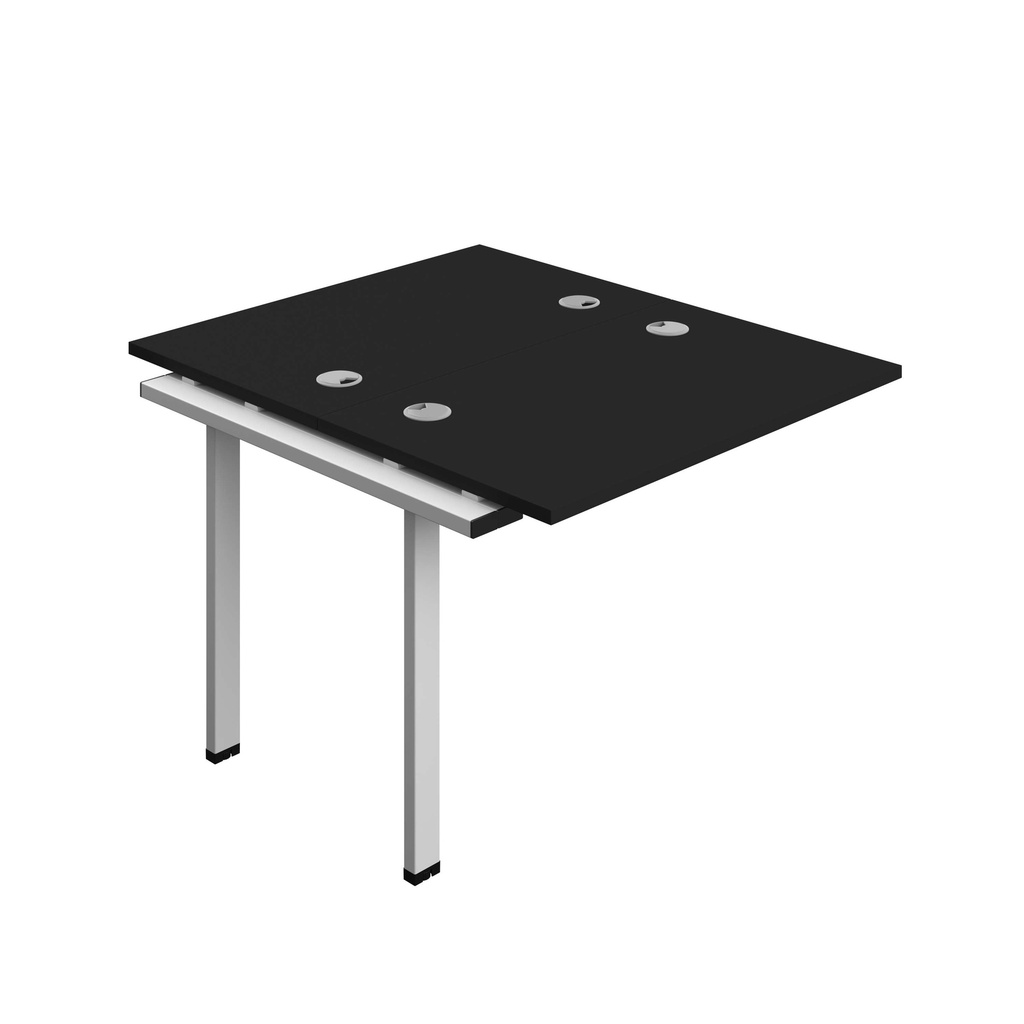 Synergy Bench Extension With Cable Ports: 2 Person (Fsc) | 1000 X 700 | Black/Silver
