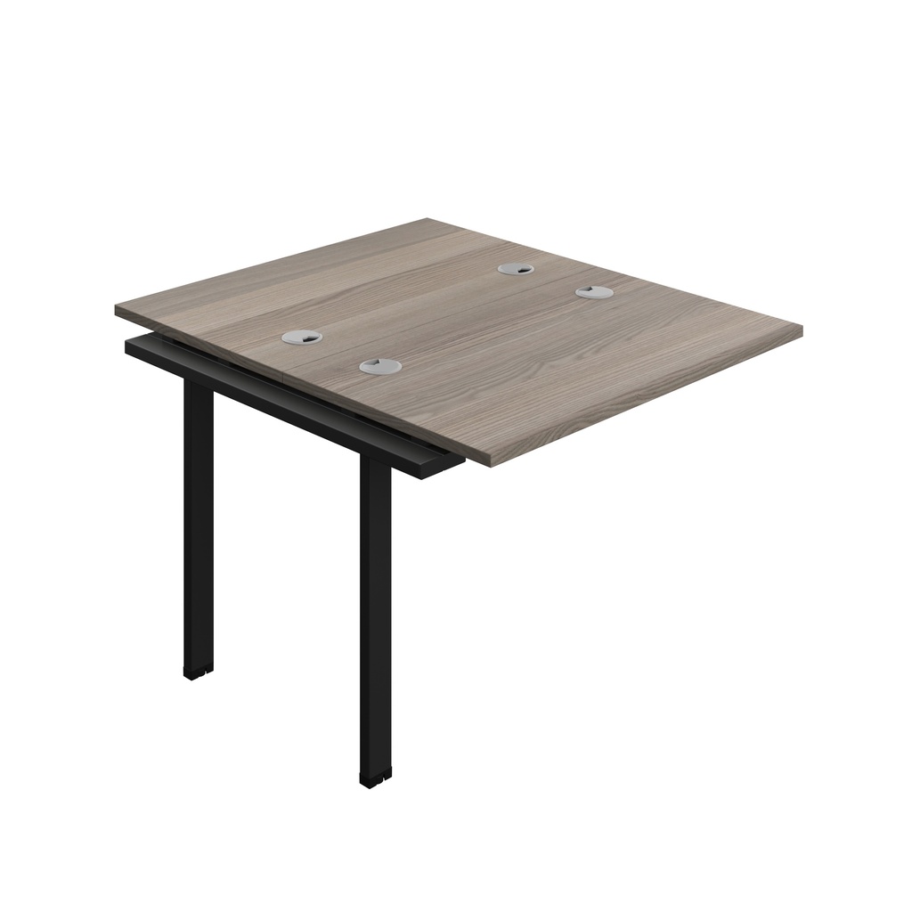 Synergy Bench Extension With Cable Ports: 2 Person (Fsc) | 1000 X 700 | Grey Oak/Black
