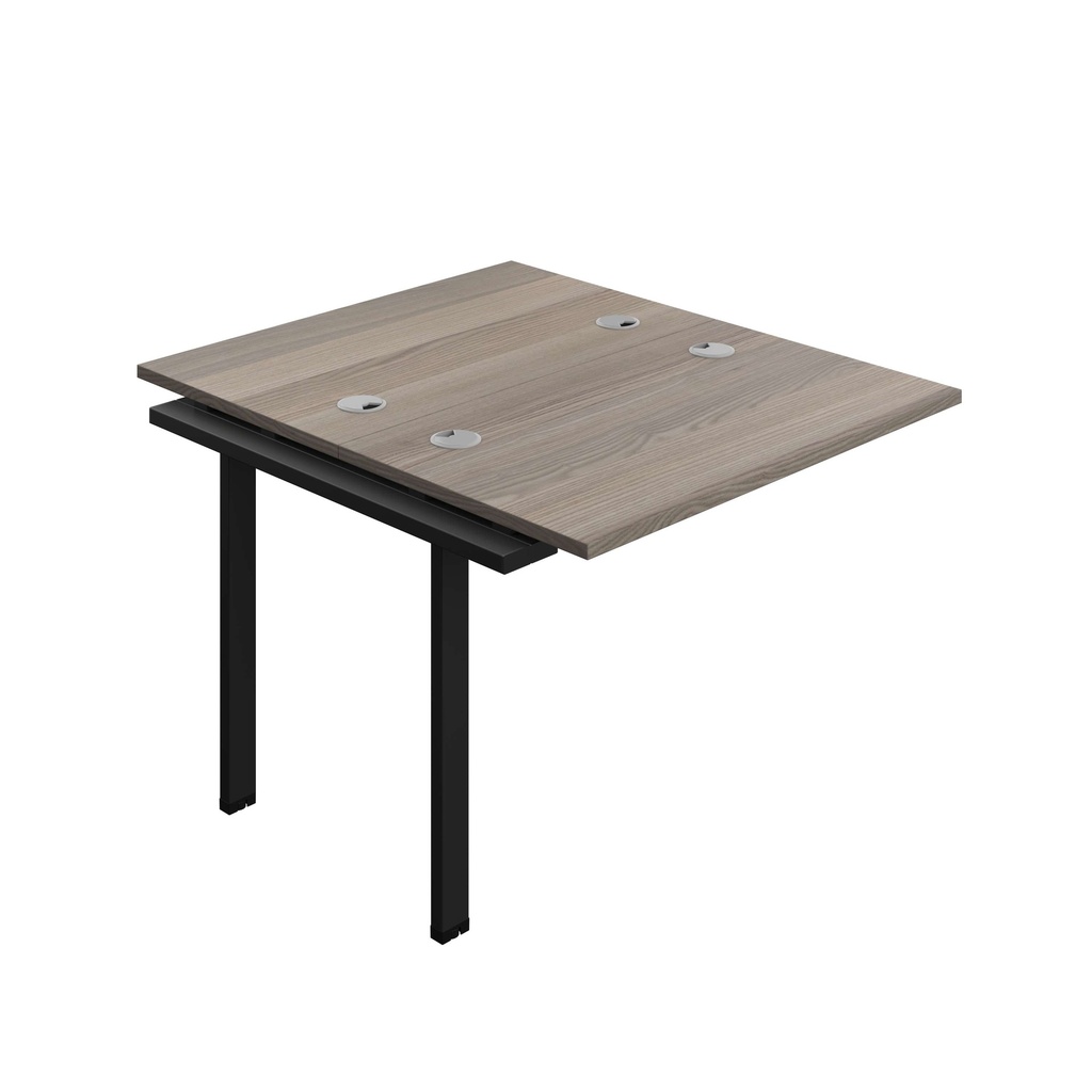 Synergy Bench Extension With Cable Ports: 2 Person (Fsc) | 1000 X 700 | Grey Oak/Black