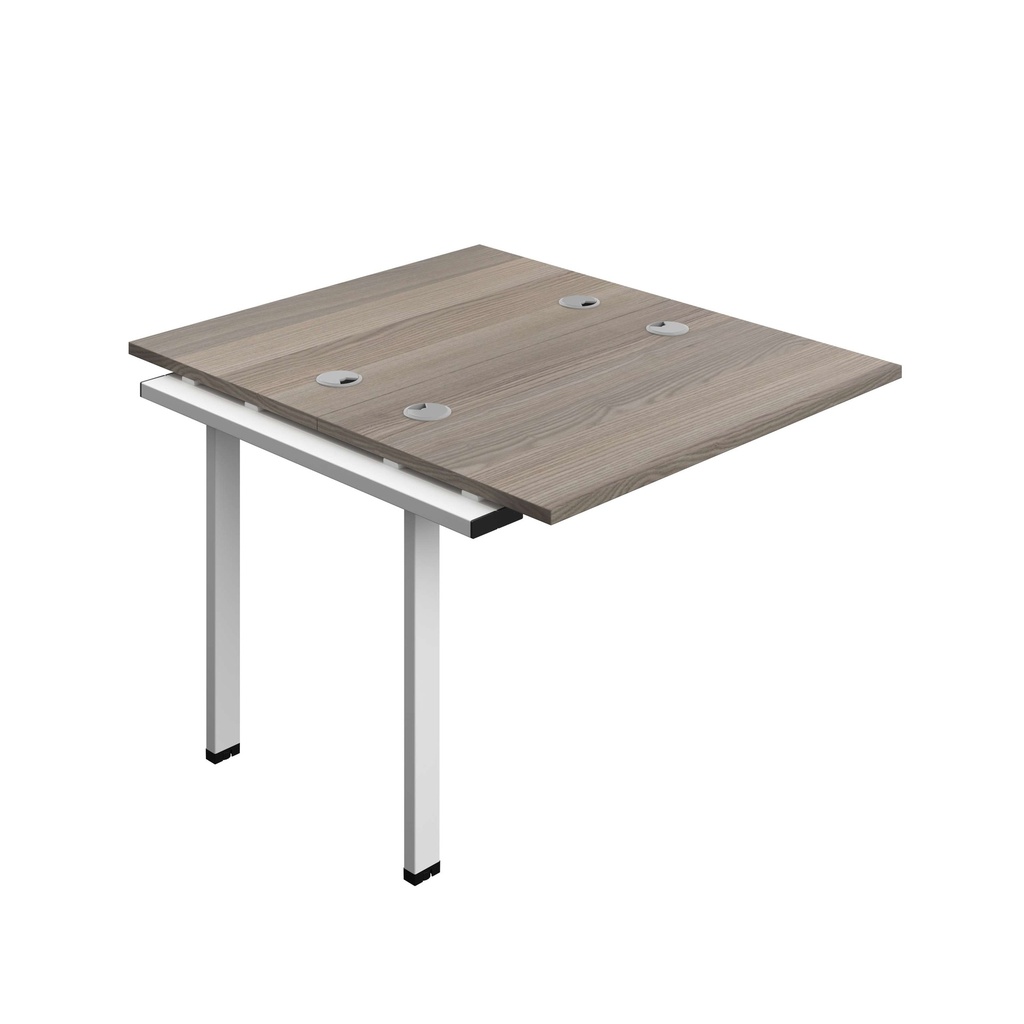 Synergy Bench Extension With Cable Ports: 2 Person (Fsc) | 1000 X 700 | Grey Oak/White