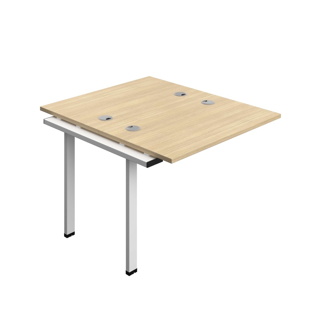 Synergy Bench Extension With Cable Ports: 2 Person (Fsc) | 1000 X 700 | Nova Oak/White