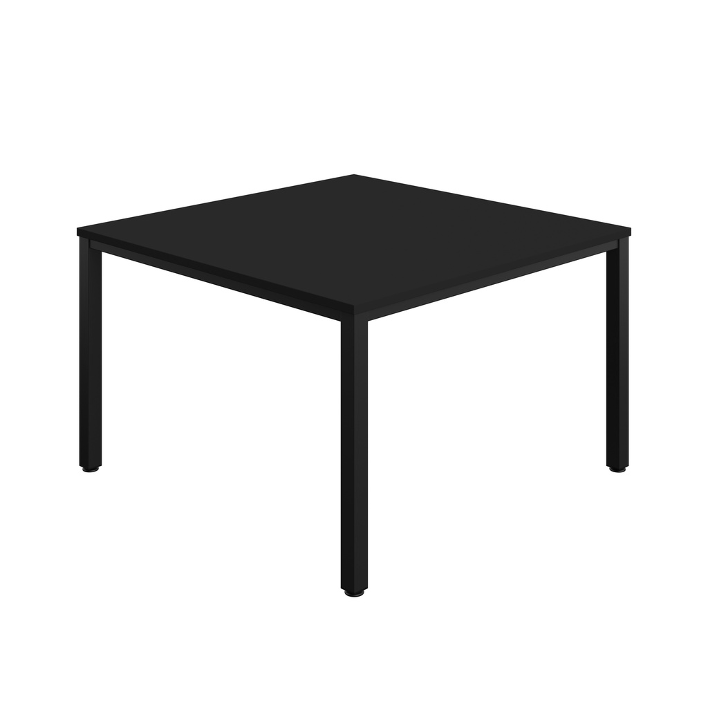 FRACTION INFINITY 120 X 120 MEETING TABLE - BLACK WITH BLACK LEGS