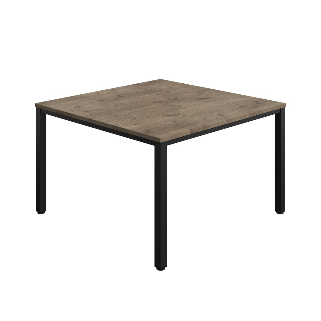 FRACTION INFINITY 120 X 120 MEETING TABLE - GREY NEBRASKA OAK  WITH BLACK LEGS