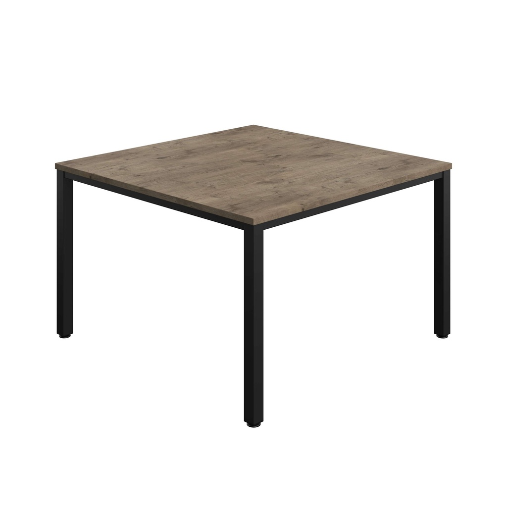 FRACTION INFINITY 120 X 120 MEETING TABLE - GREY NEBRASKA OAK  WITH BLACK LEGS