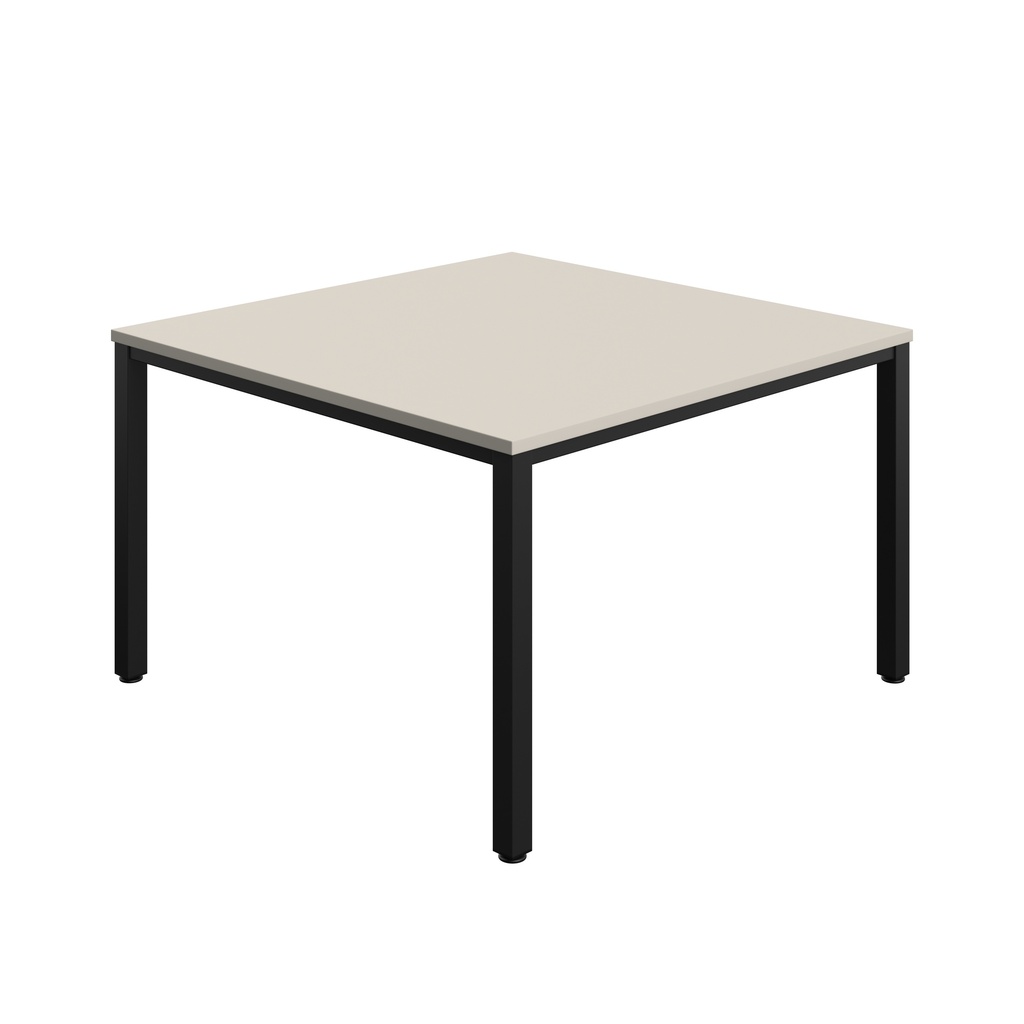 FRACTION INFINITY 120 X 120 MEETING TABLE - GREY  WITH BLACK LEGS