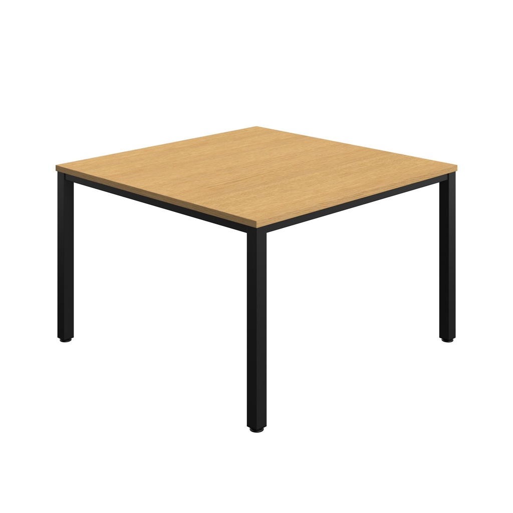 FRACTION INFINITY 120 X 120 MEETING TABLE - SORANO OAK  WITH BLACK LEGS