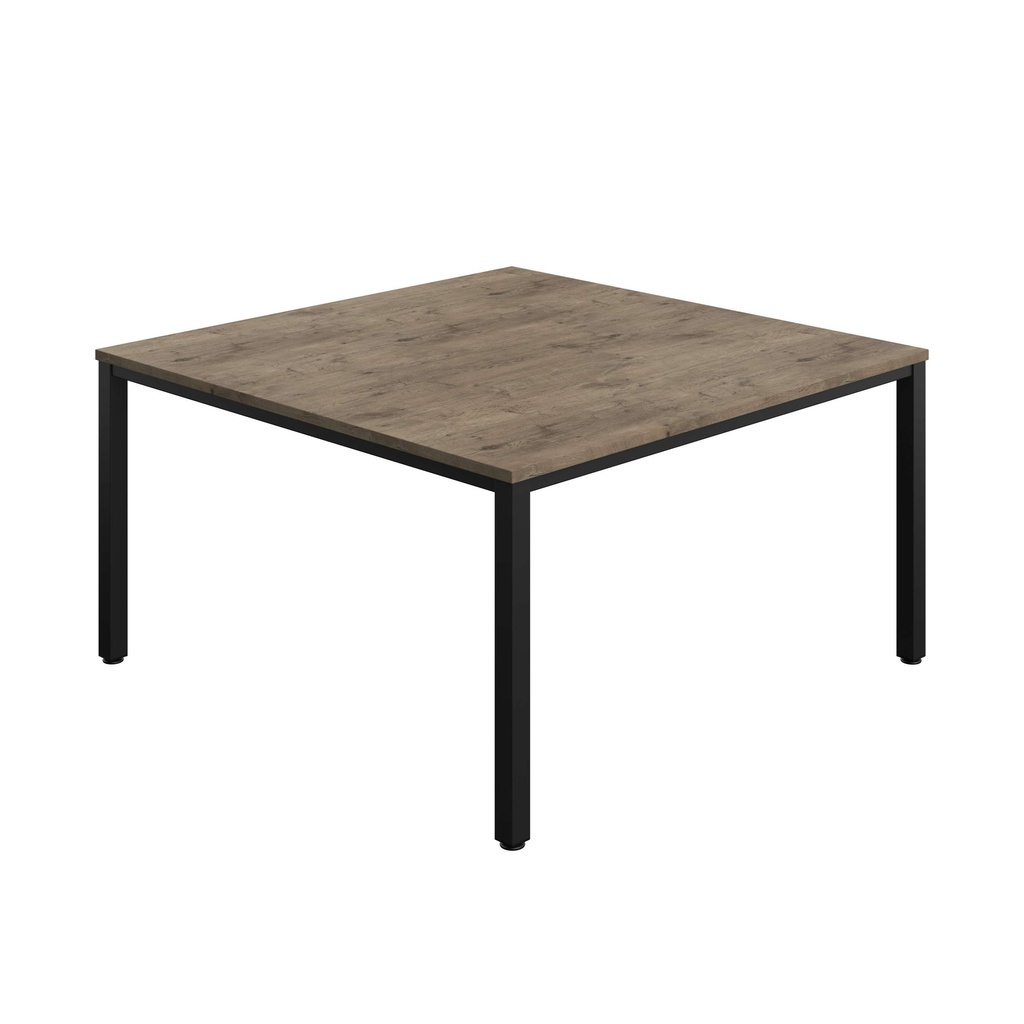 FRACTION INFINITY 140 X 140 MEETING TABLE - GREY NEBRASKA OAK WITH BLACK LEGS