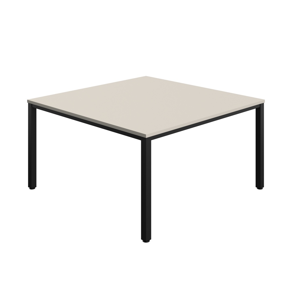 FRACTION INFINITY 140 X 140 MEETING TABLE - GREY WITH BLACK LEGS