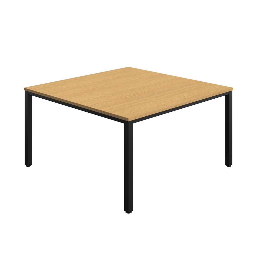 FRACTION INFINITY 140 X 140 MEETING TABLE -  SORANO OAK WITH BLACK LEGS