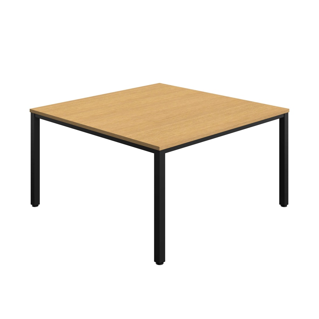FRACTION INFINITY 140 X 140 MEETING TABLE -  SORANO OAK WITH BLACK LEGS