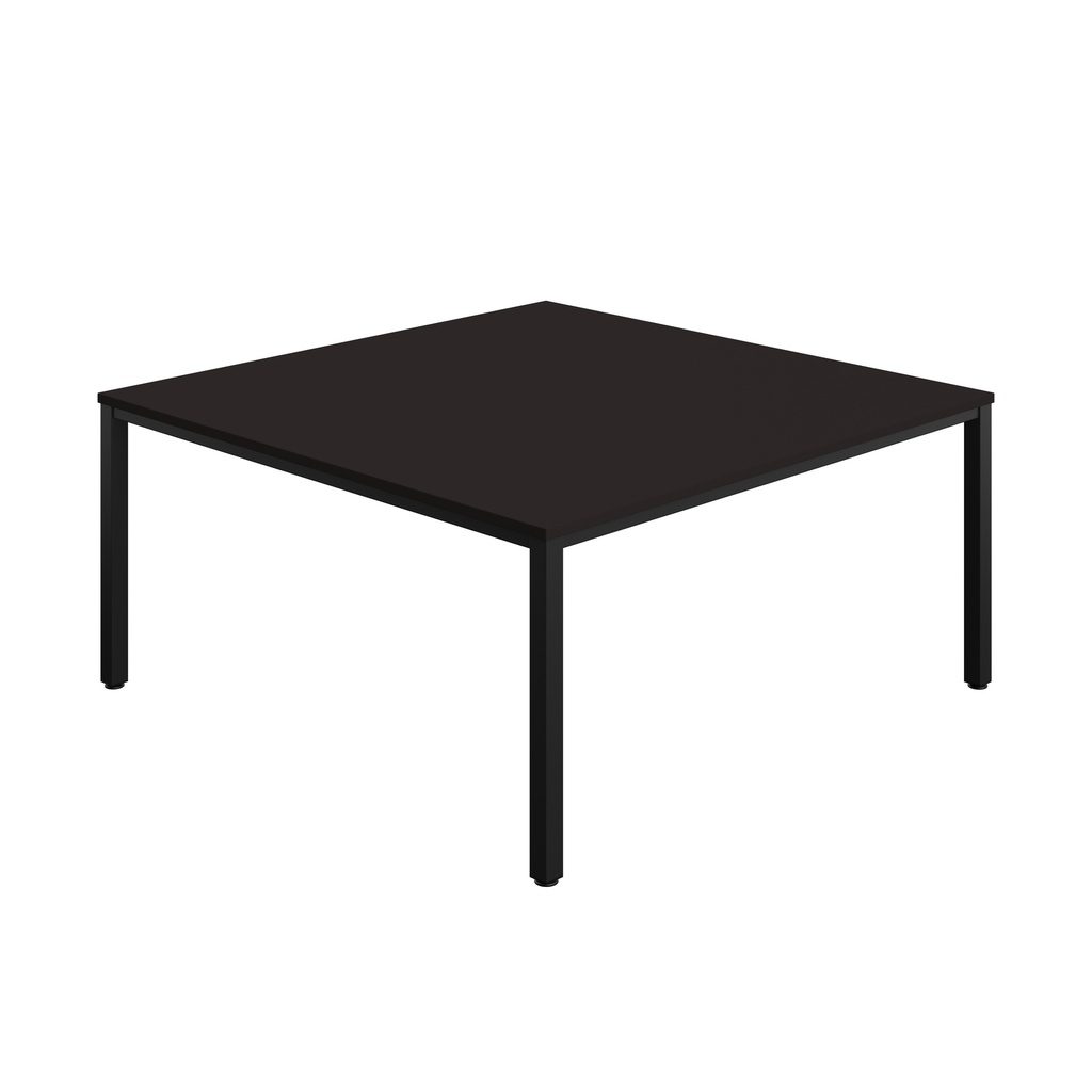 FRACTION INFINITY 160 X 160 MEETING TABLE - ANTHRACITE WITH BLACK LEGS
