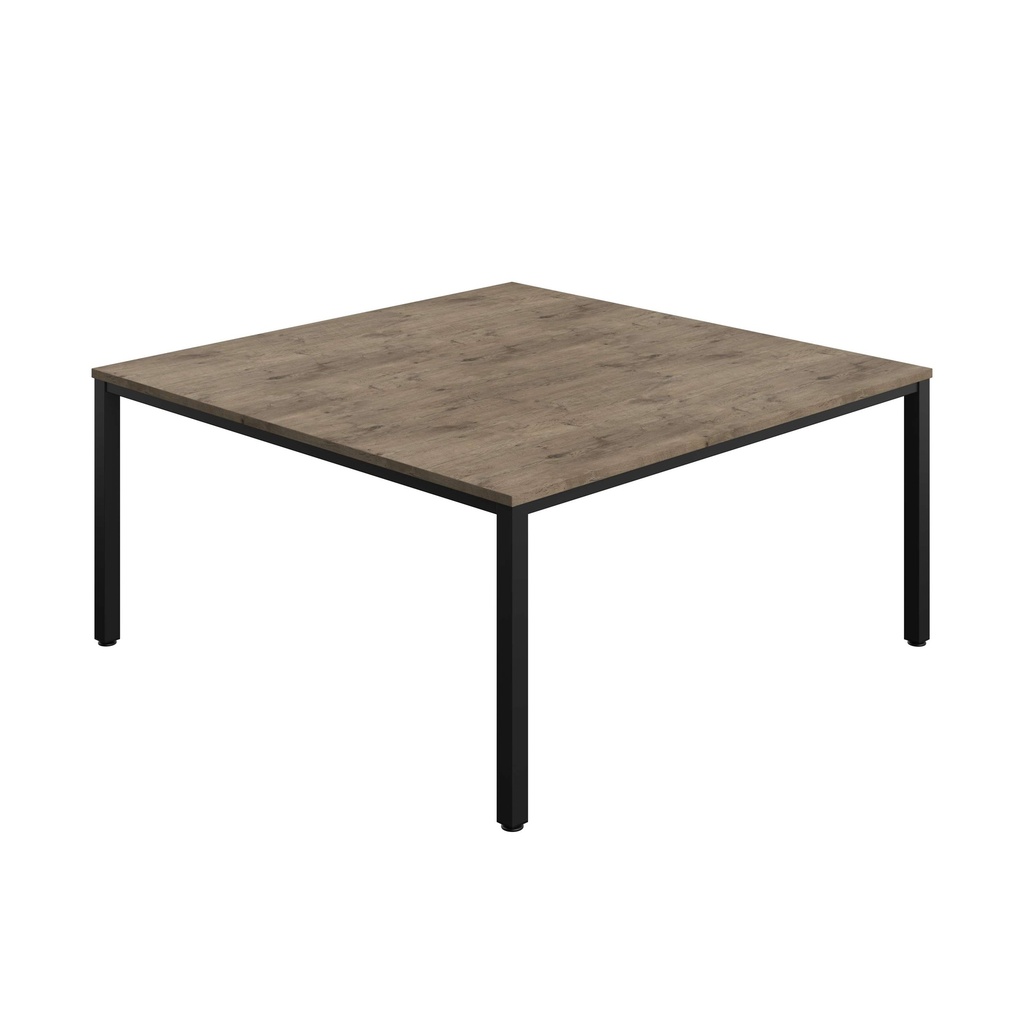 FRACTION INFINITY 160 X 160 MEETING TABLE - GREY NEBRASKA OAK  WITH BLACK LEGS