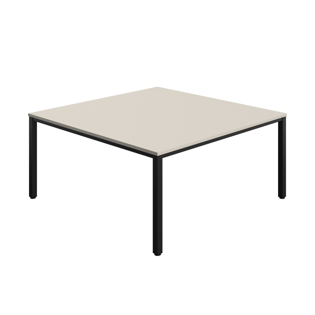 FRACTION INFINITY 160 X 160 MEETING TABLE - GREY WITH BLACK LEGS