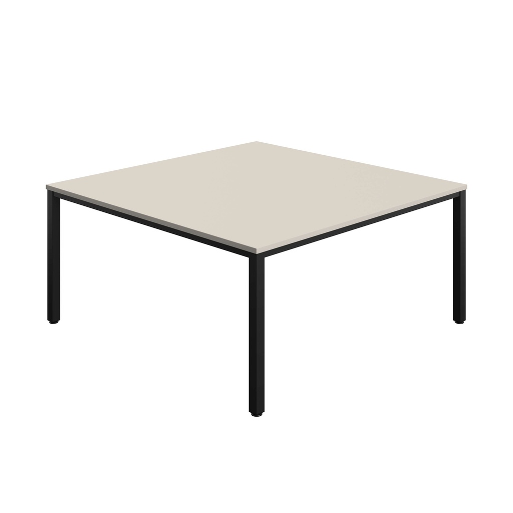 FRACTION INFINITY 160 X 160 MEETING TABLE - GREY WITH BLACK LEGS
