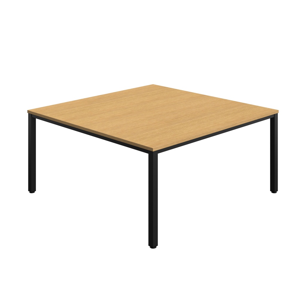 FRACTION INFINITY 160 X 160 MEETING TABLE -  SORANO OAK WITH BLACK LEGS
