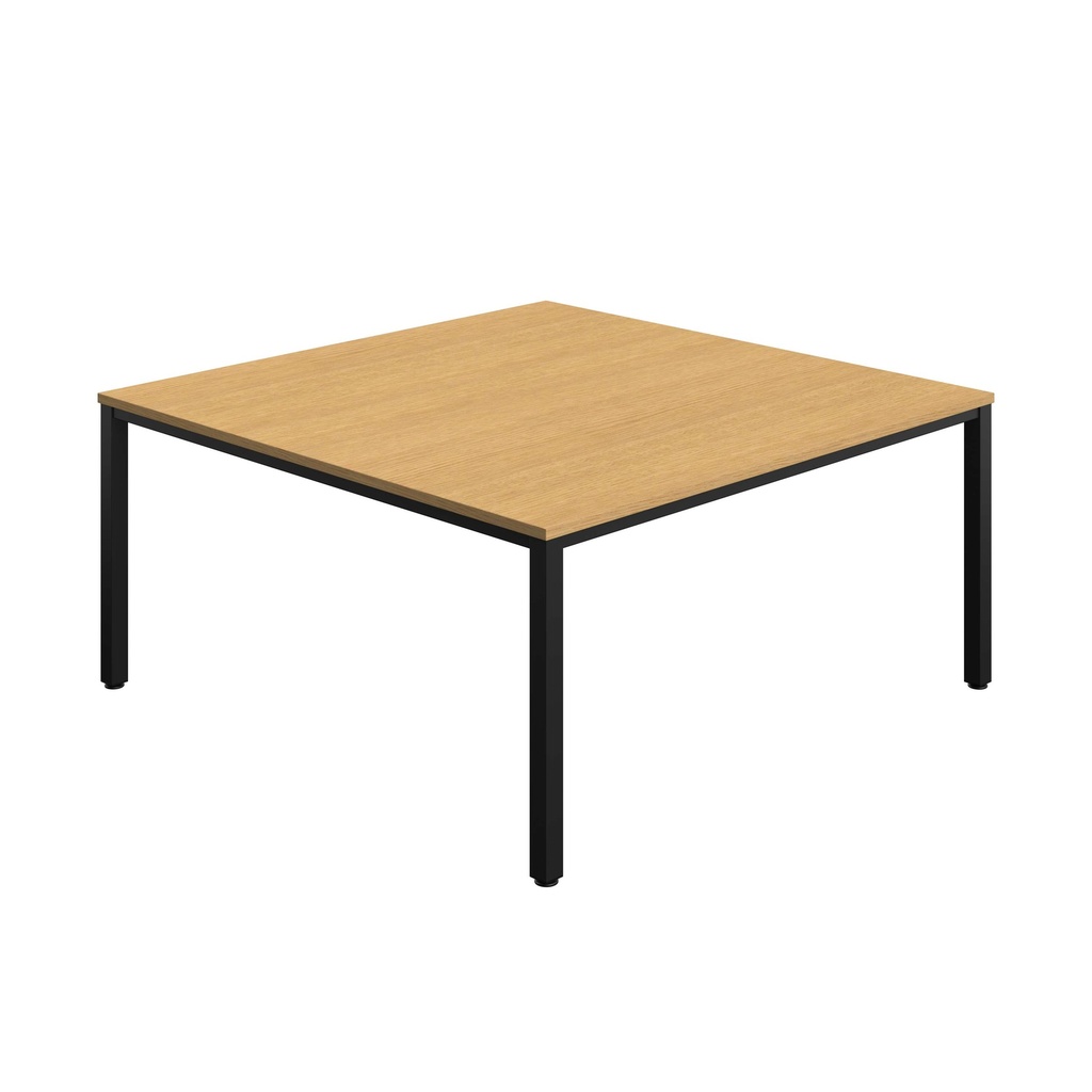 FRACTION INFINITY 160 X 160 MEETING TABLE -  SORANO OAK WITH BLACK LEGS