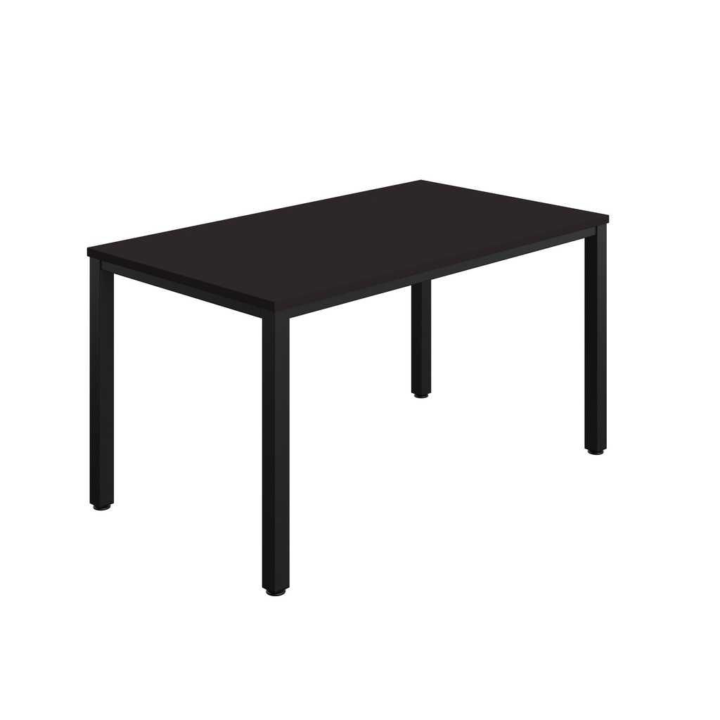 FRACTION INFINITY 140 X 80 MEETING TABLE - ANTHRACITE WITH BLACK LEGS