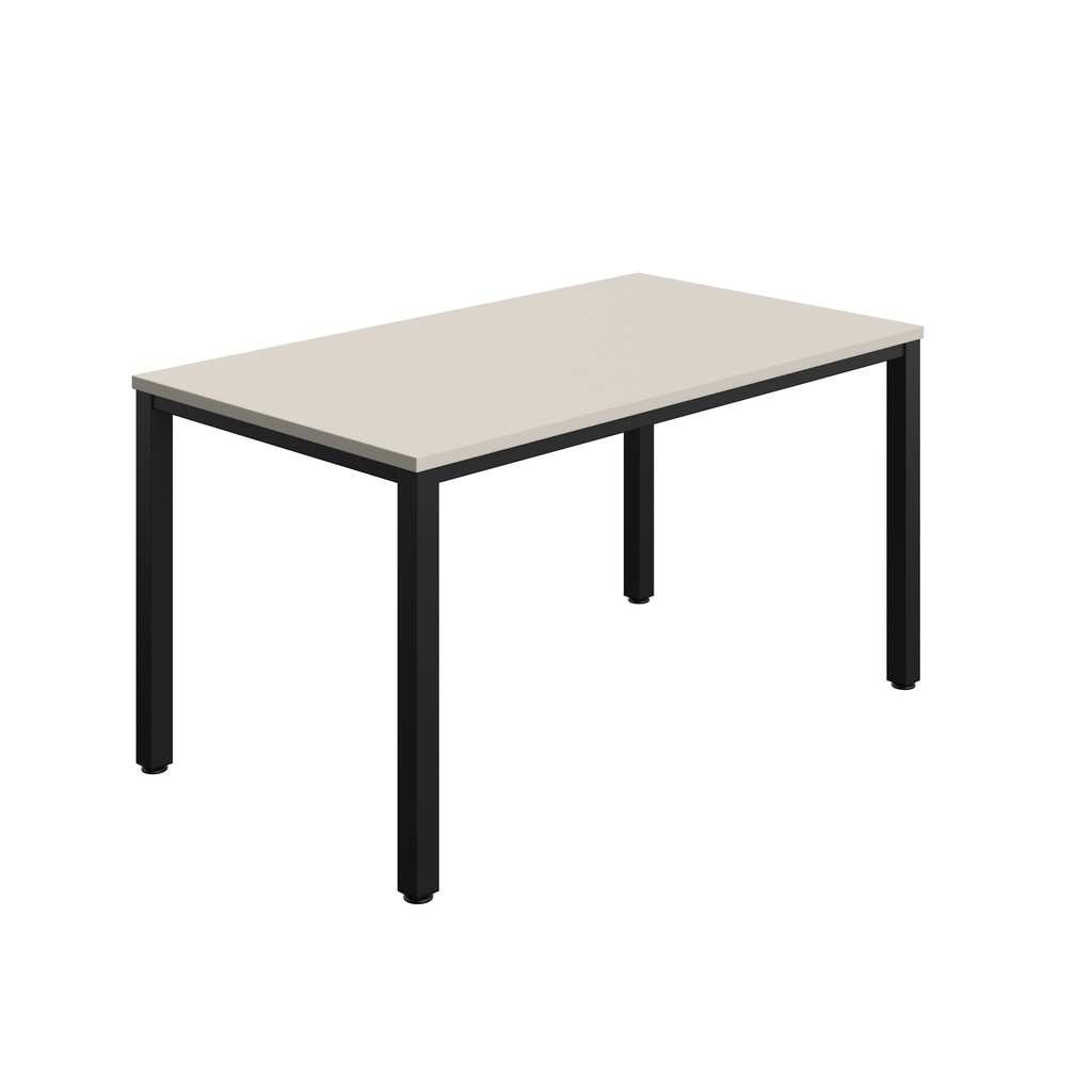 FRACTION INFINITY 140 X 80 MEETING TABLE - GREY WITH BLACK LEGS