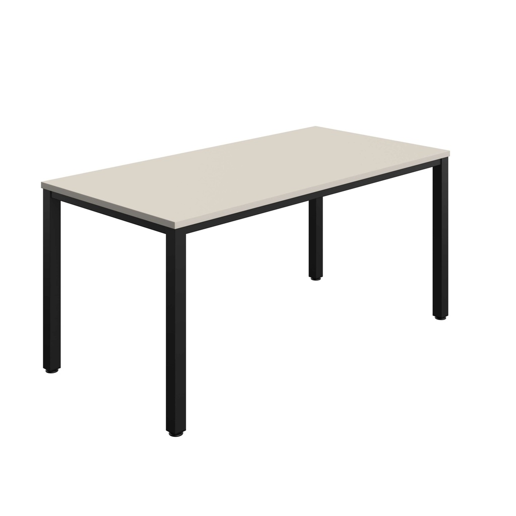 FRACTION INFINITY 160 X 80 MEETING TABLE - GREY WITH BLACK LEGS