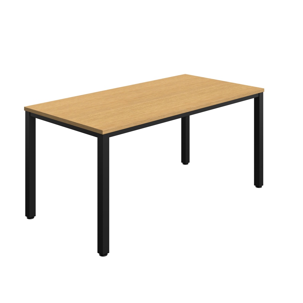 FRACTION INFINITY 160 X 80 MEETING TABLE -  SORANO OAK WITH BLACK LEGS