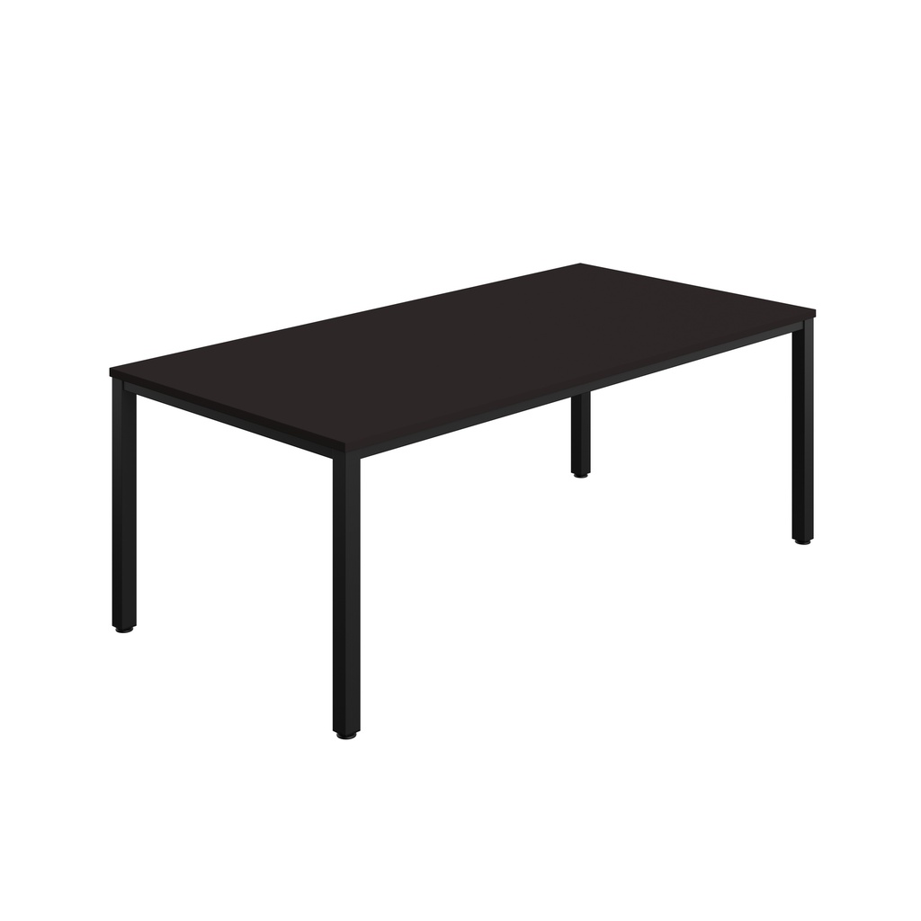 FRACTION INFINITY 200 X 100 MEETING TABLE - ANTHRACITE WITH BLACK LEGS