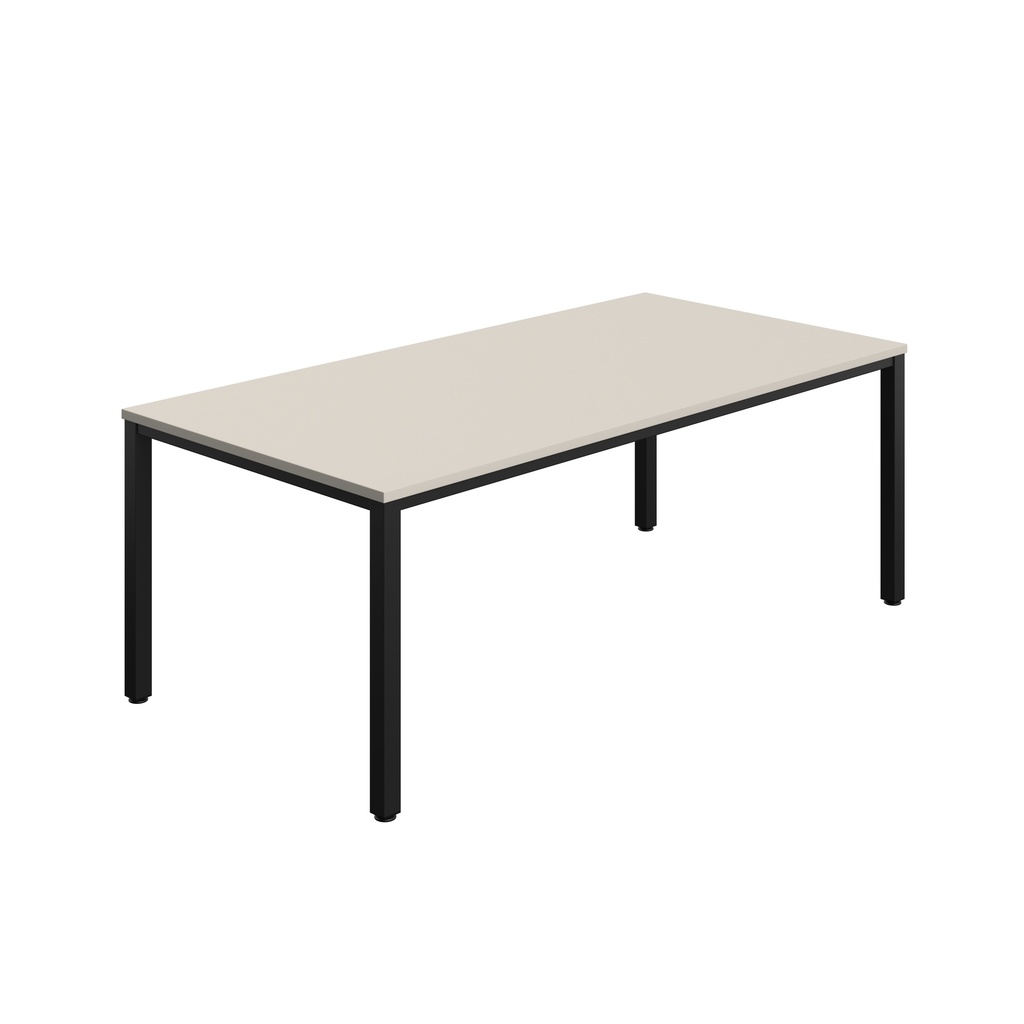 FRACTION INFINITY 200 X 100 MEETING TABLE - GREY NEBRASKA OAK   WITH BLACK LEGS