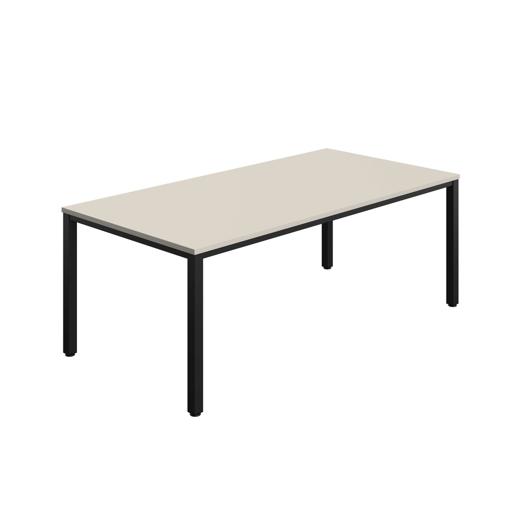 FRACTION INFINITY 200 X 100 MEETING TABLE - GREY NEBRASKA OAK   WITH BLACK LEGS