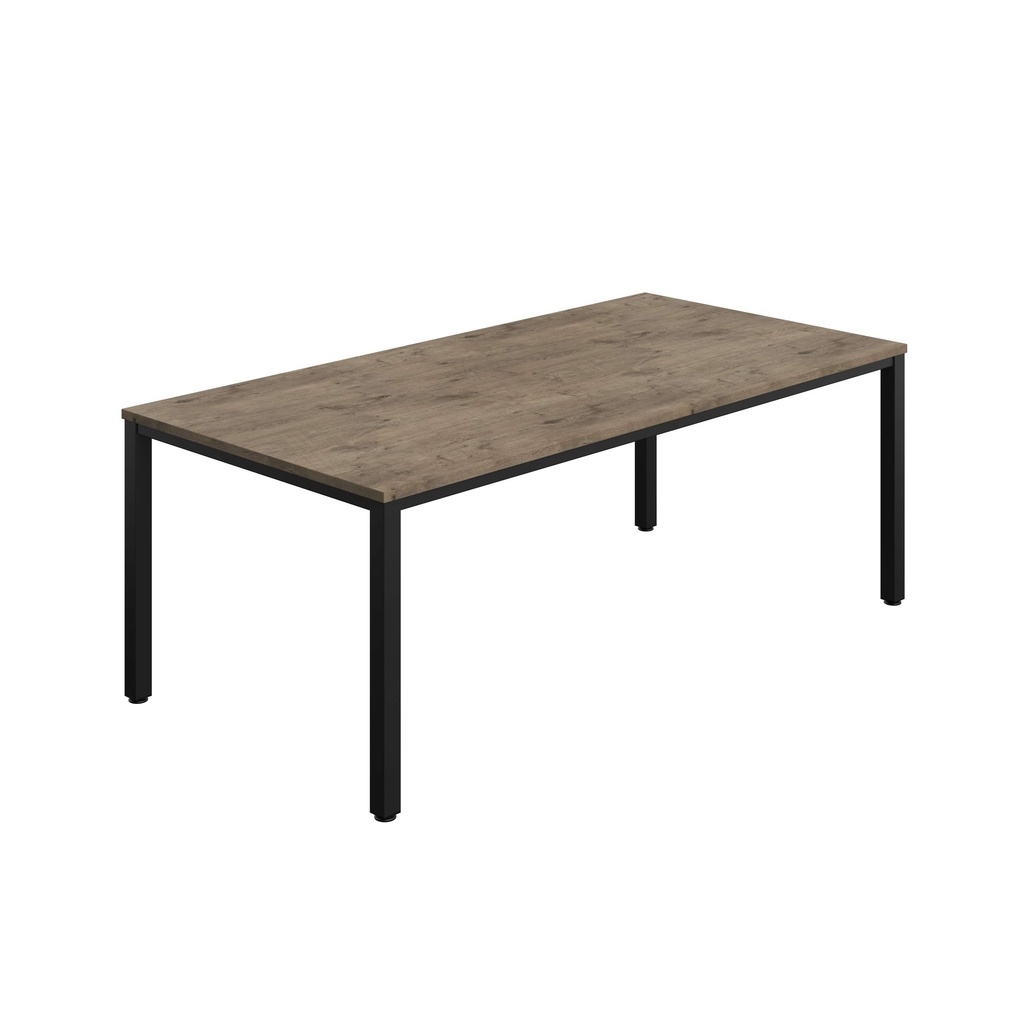 FRACTION INFINITY 200 X 100 MEETING TABLE -  NATURAL NEBRASKA OAK WITH BLACK LEGS