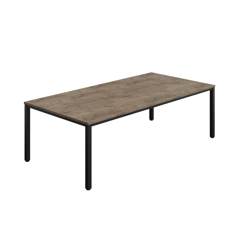 FRACTION INFINITY 240 X 120 MEETING TABLE - GREY NEBRASKA OAK   WITH BLACK LEGS
