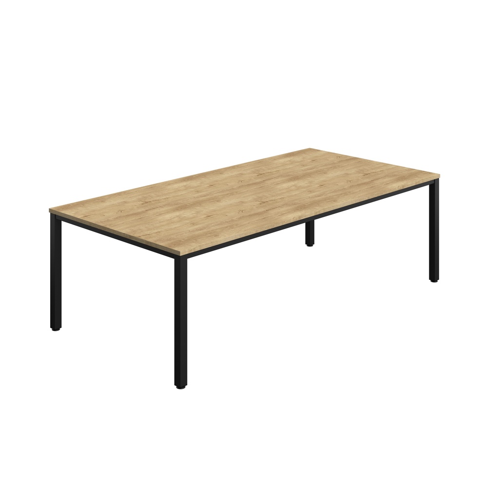 FRACTION INFINITY 240 X 120 MEETING TABLE - NATURAL NEBRASKA OAK WITH BLACK LEGS