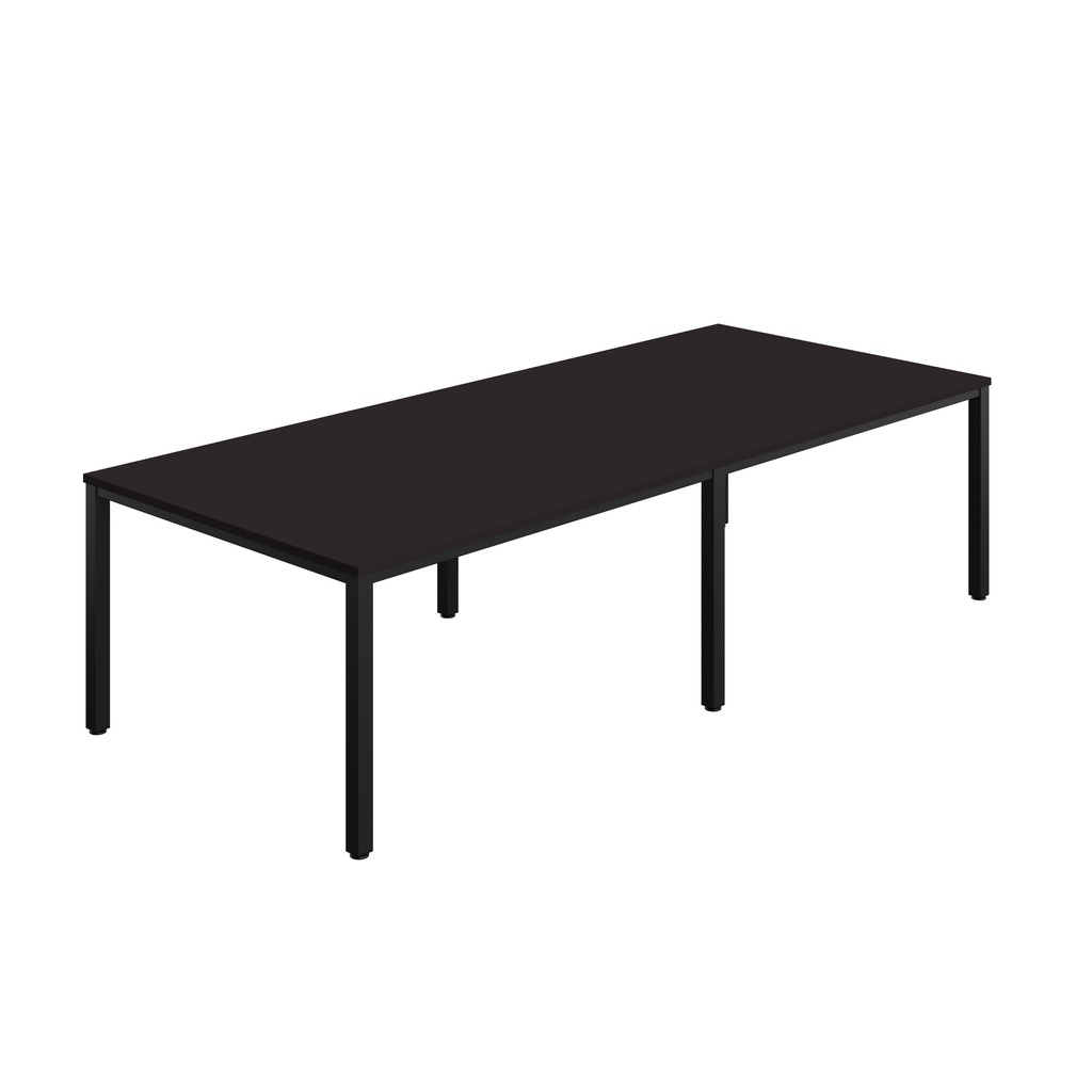 FRACTION INFINITY 280 X 120 MEETING TABLE - ANTHRACITE WITH BLACK LEGS